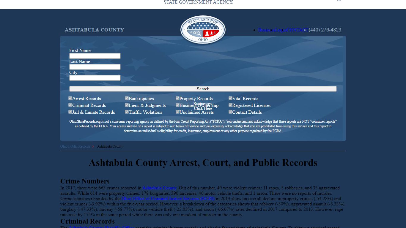 Ashtabula County Arrest, Court, and Public Records